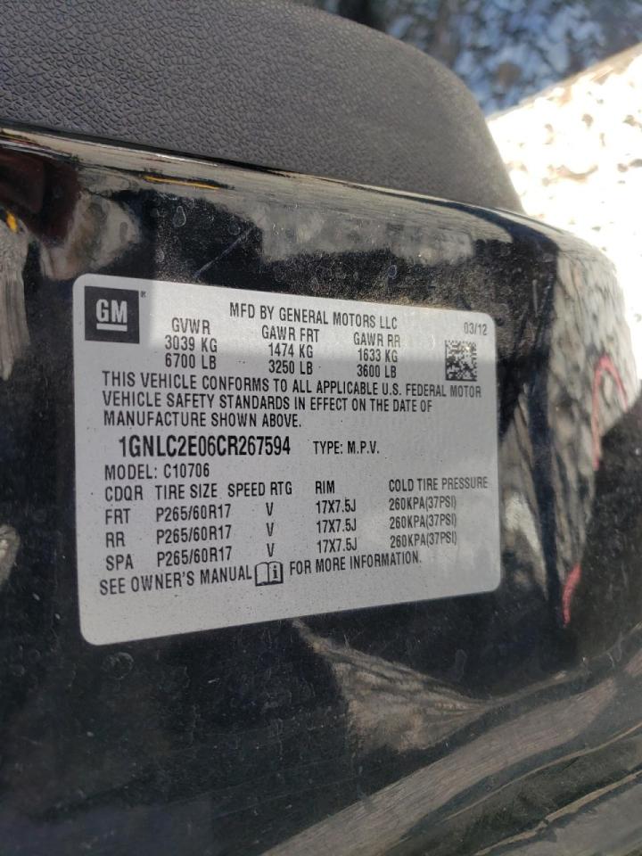 Photo 10 from auction – 2012 CHEVROLET TAHOE POLI with VIN 1GNLC2E06CR267594
