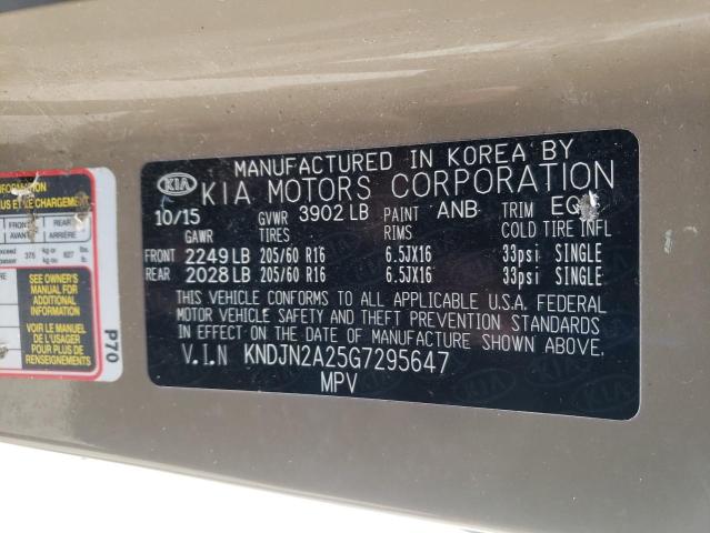 Photo 10 from auction – 2016 KIA SOUL with VIN KNDJN2A25G7295647