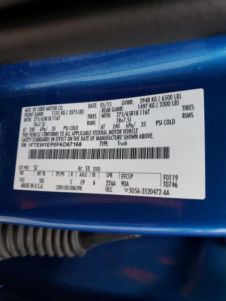 Photo 10 from auction – 2015 FORD F150 SUPER with VIN 1FTEW1EP0FKD67168