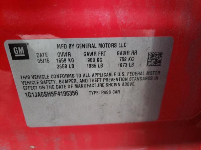 Photo 10 from auction – 2015 CHEVROLET SONIC LS with VIN 1G1JA6SH5F4196356