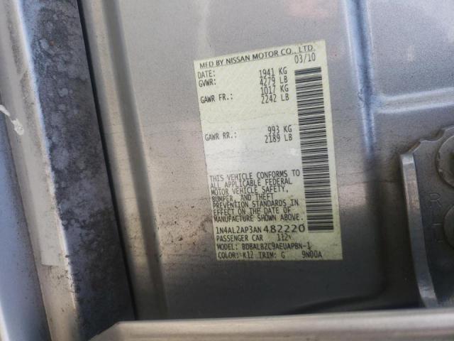 Photo 10 from auction – 2010 NISSAN ALTIMA BAS with VIN 1N4AL2AP3AN482220