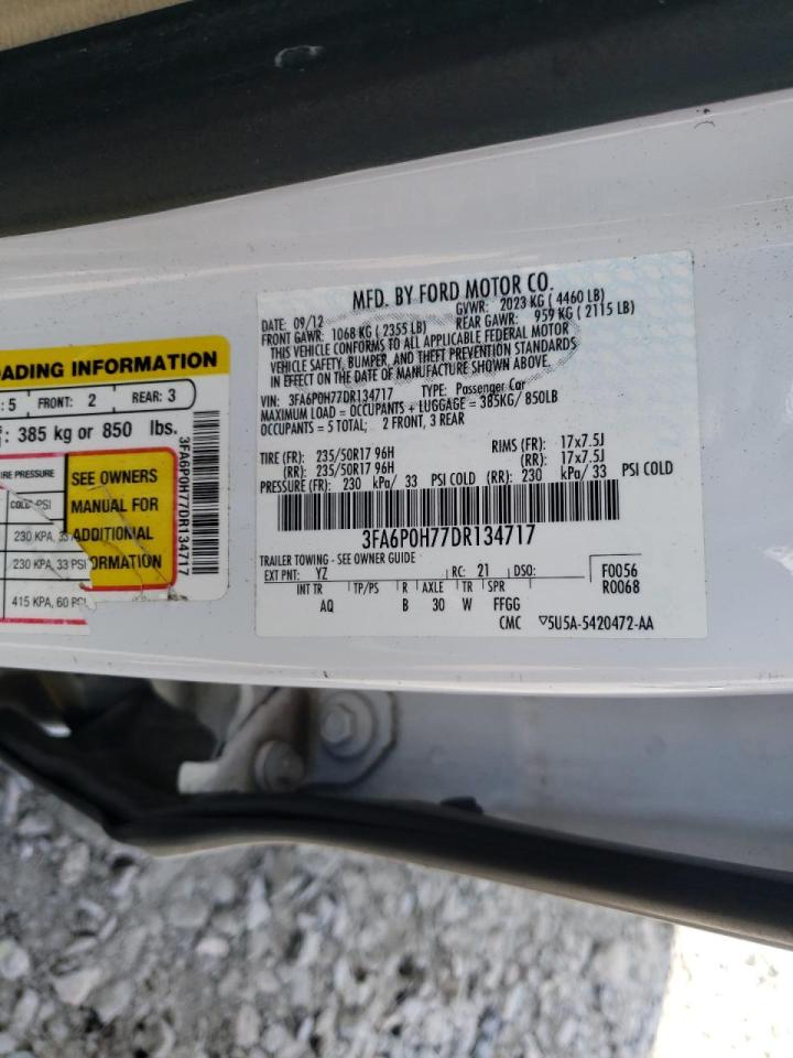 Photo 10 from auction – 2013 FORD FUSION SE with VIN 3FA6P0H77DR134717