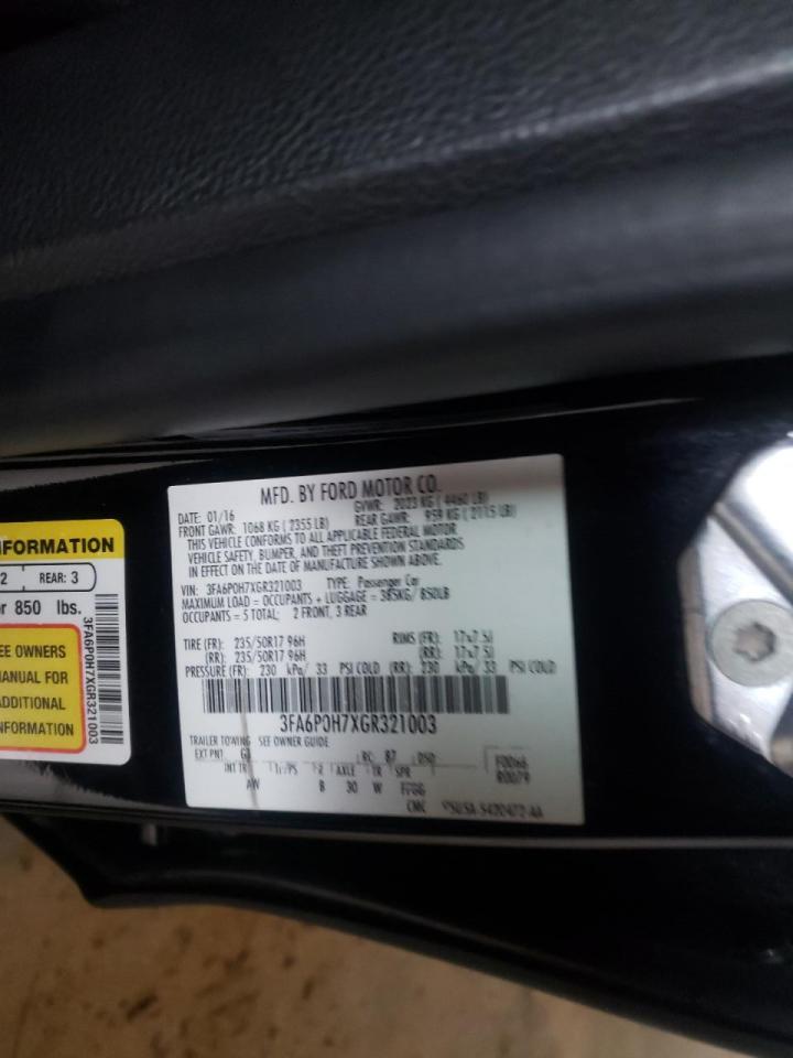 Photo 10 from auction – 2016 FORD FUSION SE with VIN 3FA6P0H7XGR321003