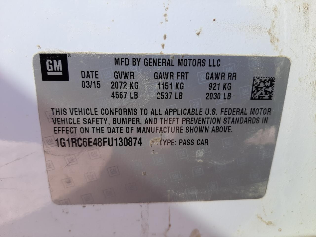 Photo 10 from auction – 2015 CHEVROLET VOLT with VIN 1G1RC6E48FU130874