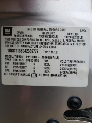 Photo 10 from auction – 2004 GMC ENVOY with VIN 1GKDT13S042339772