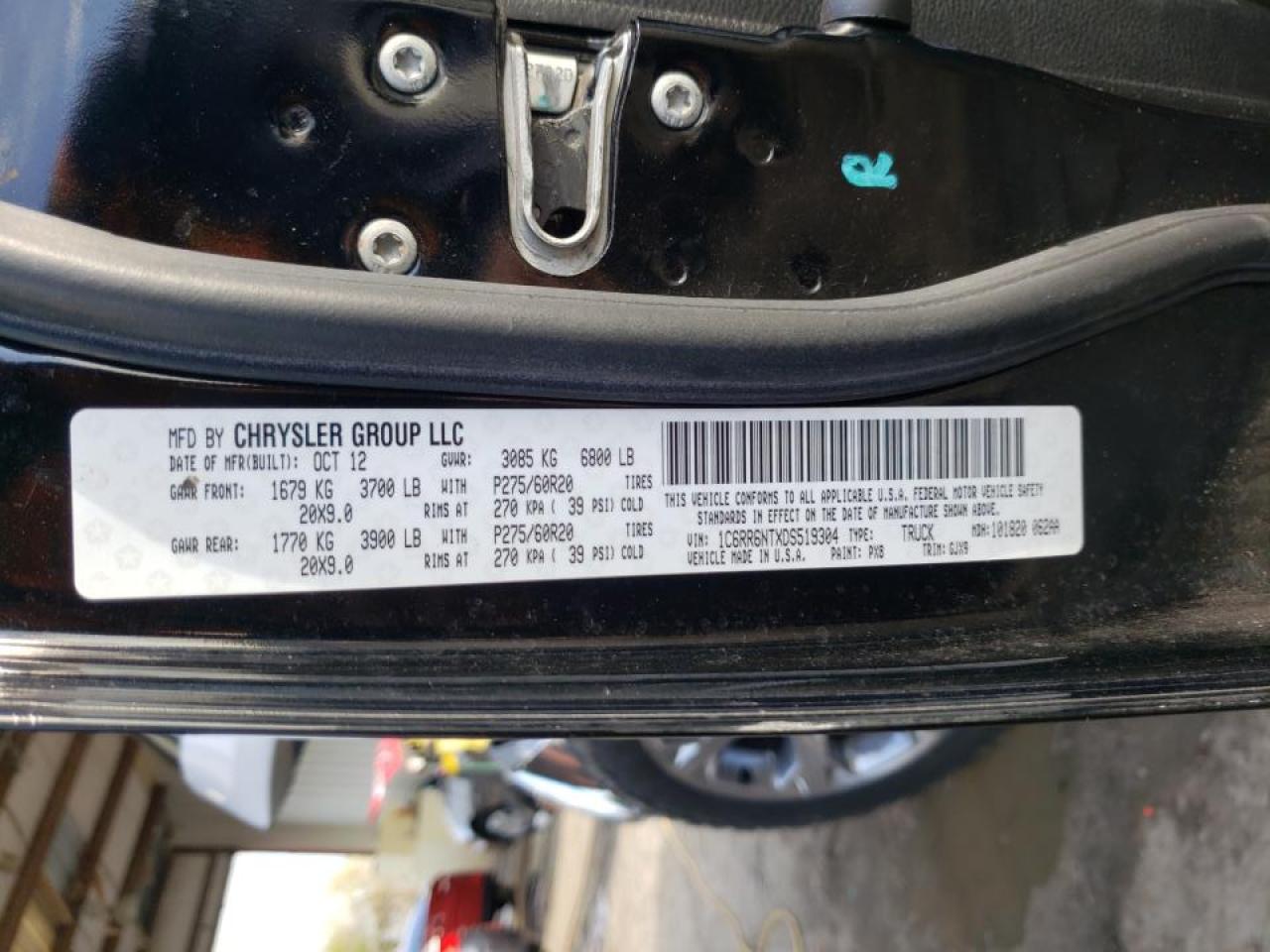 Photo 10 from auction – 2013 RAM 1500 LARAM with VIN 1C6RR6NTXDS519304