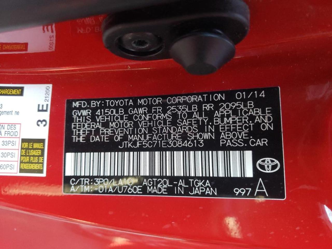 Photo 10 from auction – 2014 TOYOTA SCION TC with VIN JTKJF5C71E3084613