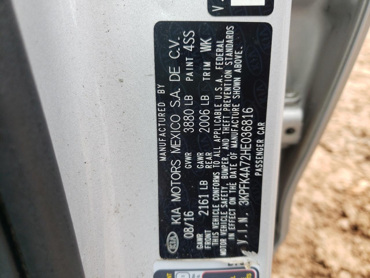Photo 10 from auction – 2017 KIA FORTE LX with VIN 3KPFK4A72HE036816