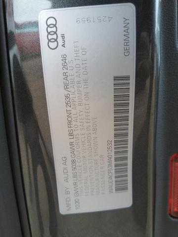 Photo 10 from auction – 2021 AUDI A5 PREMIUM with VIN WAUDACF53MA012532
