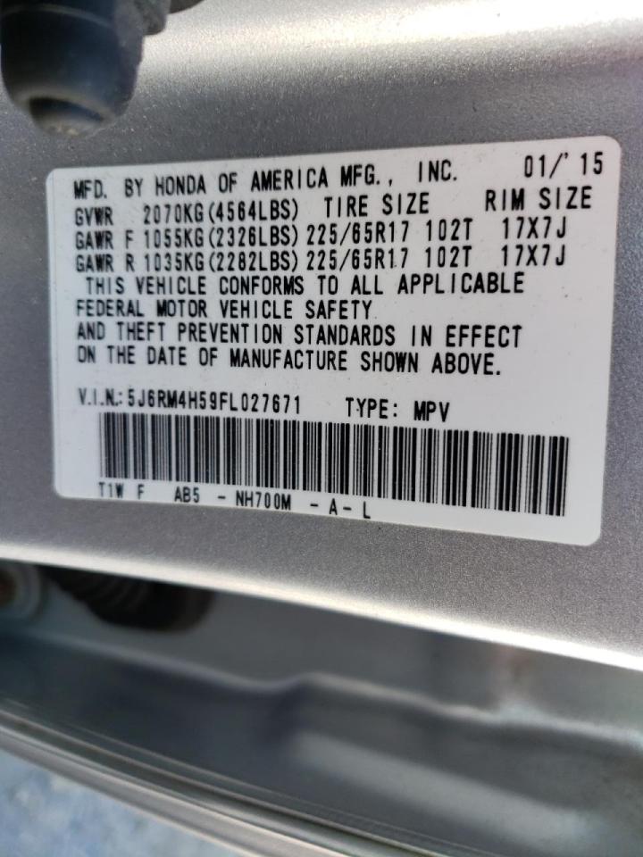 Photo 10 from auction – 2015 HONDA CR-V EX with VIN 5J6RM4H59FL027671