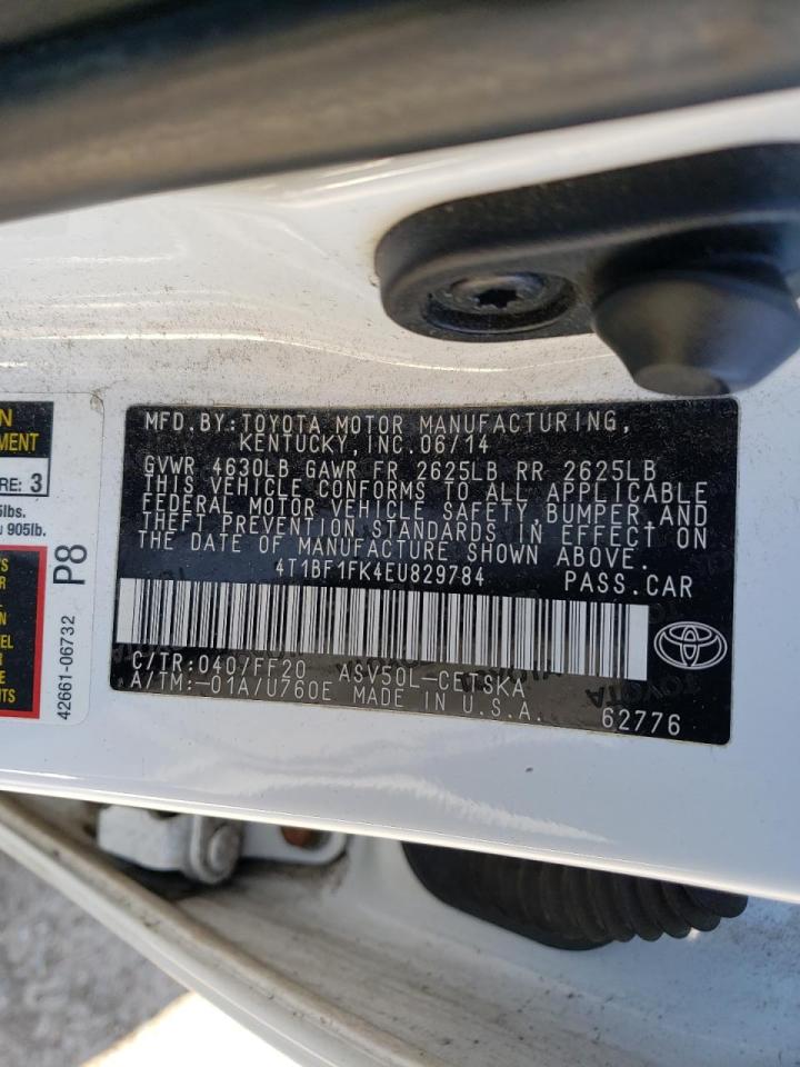 Photo 10 from auction – 2014 TOYOTA CAMRY with VIN 4T1BF1FK4EU829784