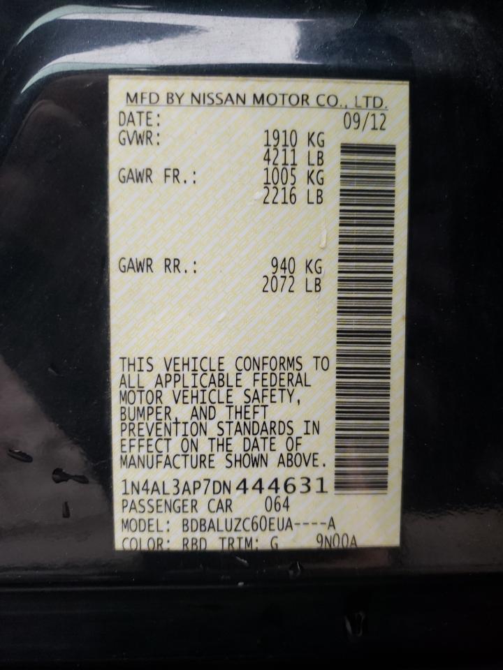 Photo 10 from auction – 2013 NISSAN ALTIMA with VIN 1N4AL3AP7DN444631