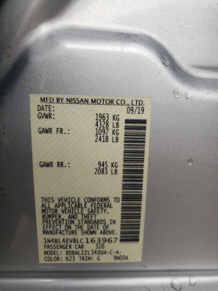 Photo 10 from auction – 2020 NISSAN ALTIMA SL with VIN 1N4BL4EV8LC163967