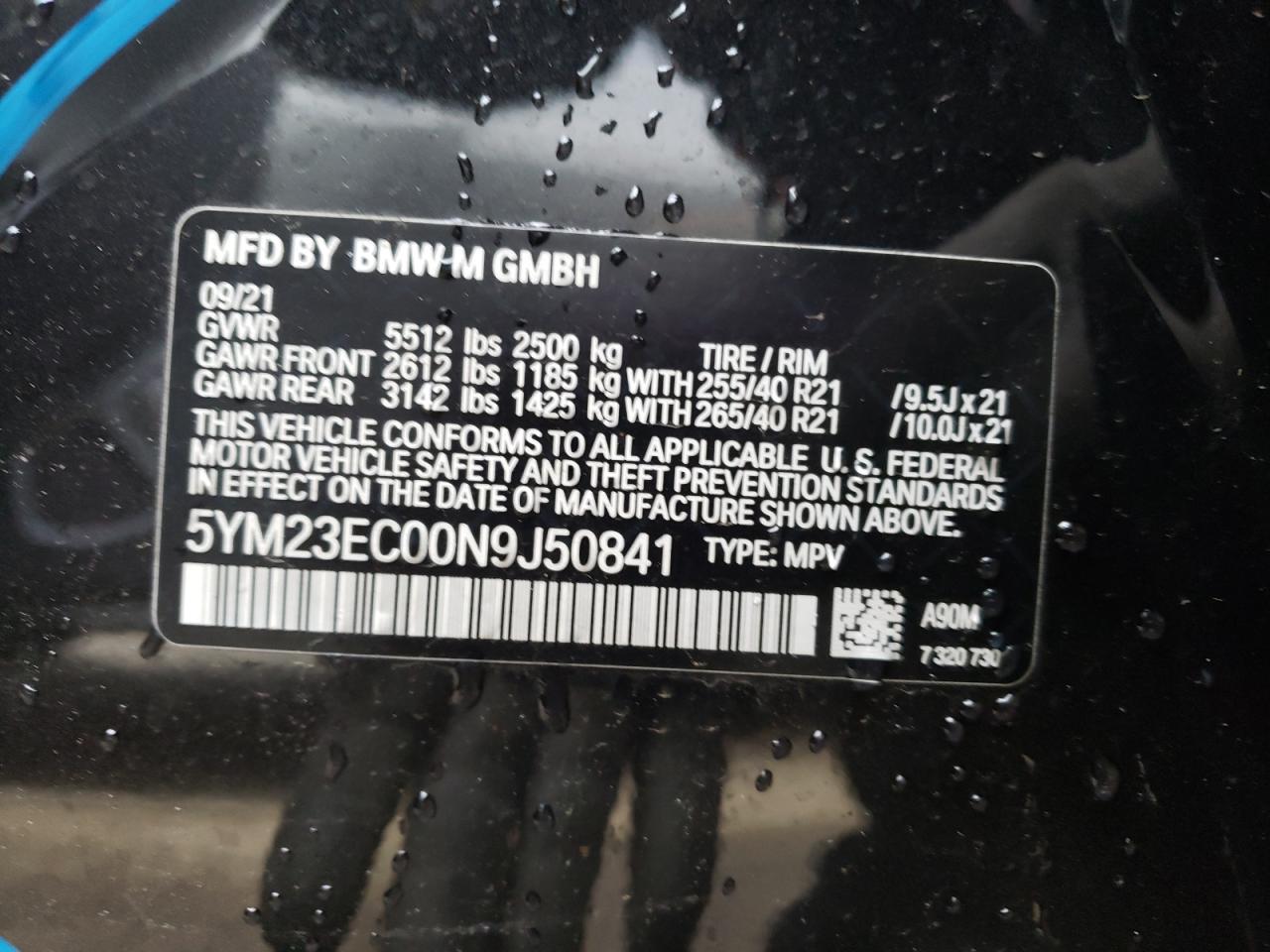 Photo 10 from auction – 2022 BMW X4 M with VIN 5YM23EC00N9J50841