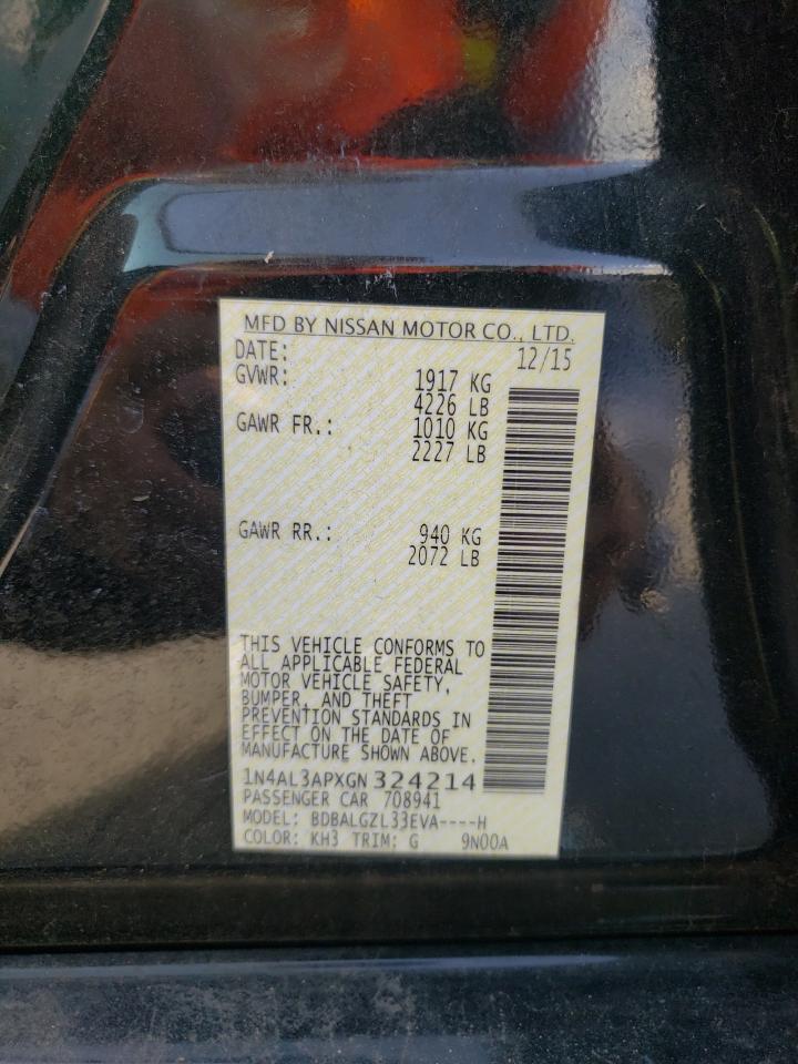 Photo 10 from auction – 2016 NISSAN ALTIMA 2.5 with VIN 1N4AL3APXGN324214