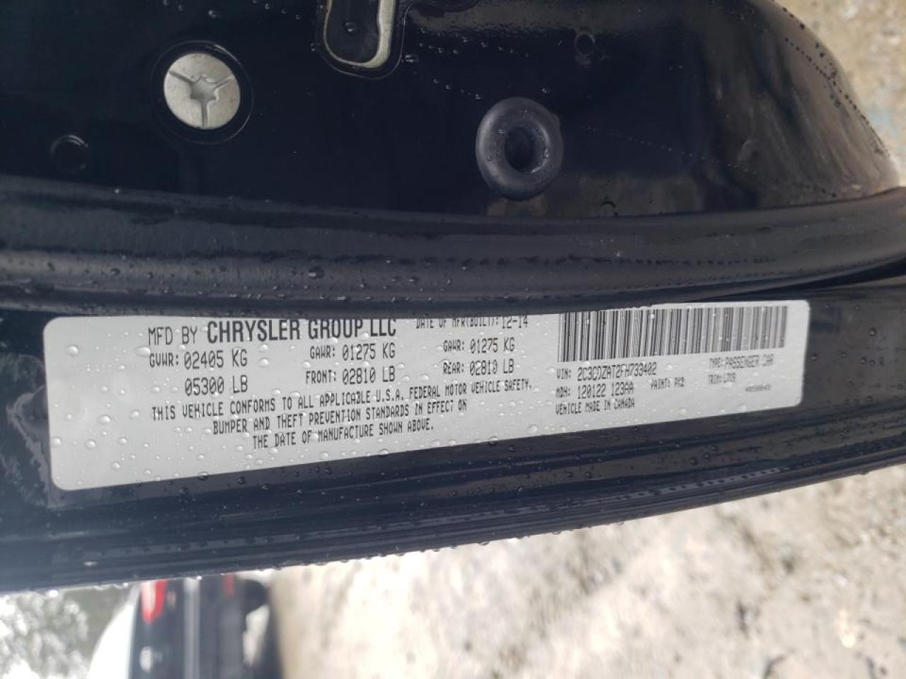 Photo 10 from auction – 2015 DODGE CHALLENGER with VIN 2C3CDZAT2FH733402