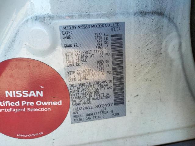Photo 10 from auction – 2014 NISSAN ROGUE S with VIN 5N1AT2MV2EC802497