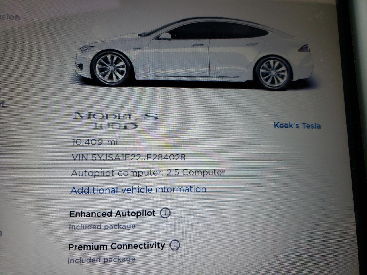 Photo 8 from auction – 2018 TESLA MODEL S with VIN 5YJSA1E22JF284028