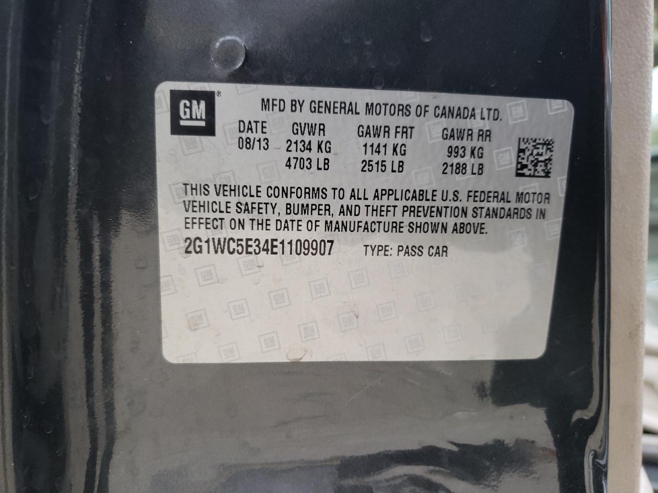 Photo 10 from auction – 2014 CHEVROLET IMPALA LIM with VIN 2G1WC5E34E1109907