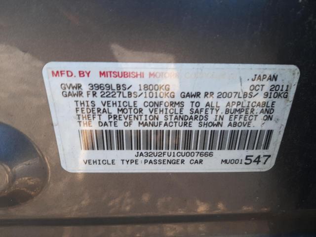 Photo 10 from auction – 2012 MITSUBISHI LANCER ES/ with VIN JA32U2FU1CU007666