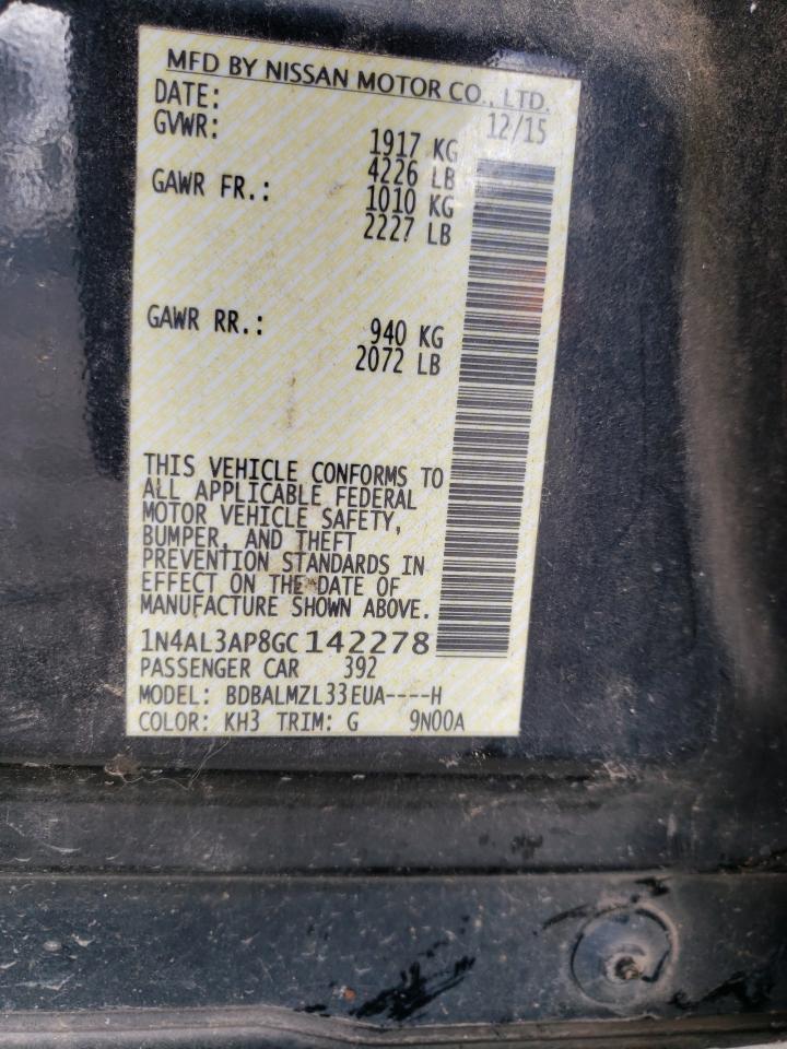 Photo 10 from auction – 2016 NISSAN ALTIMA 2.5 with VIN 1N4AL3AP8GC142278