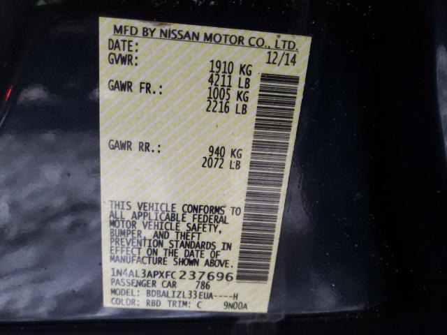 Photo 10 from auction – 2015 NISSAN ALTIMA 2.5 with VIN 1N4AL3APXFC237696