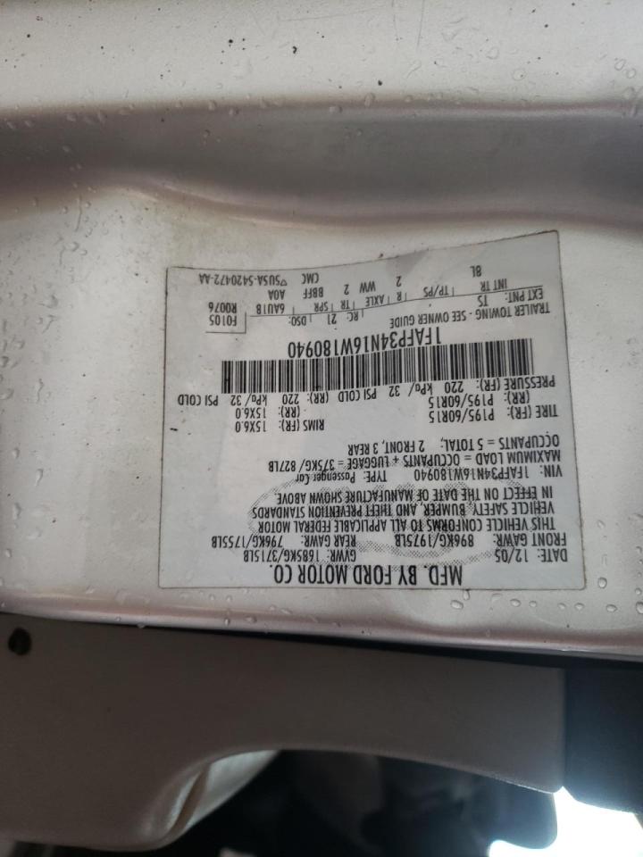 Photo 10 from auction – 2006 FORD FOCUS ZX4 with VIN 1FAFP34N16W180940