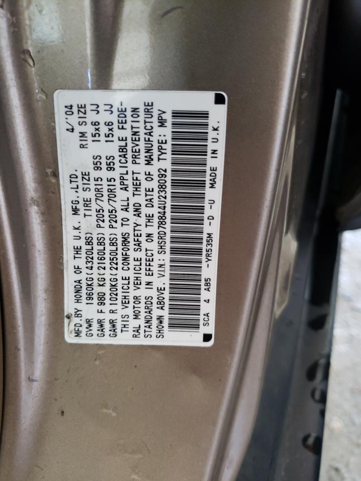 Photo 10 from auction – 2004 HONDA CR-V EX with VIN SHSRD78844U238092