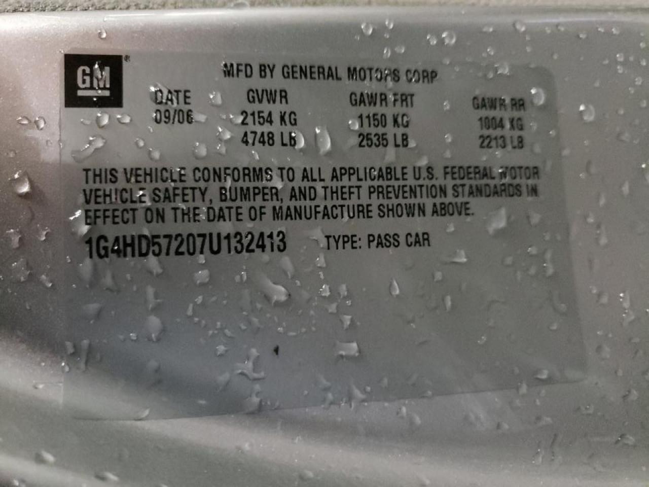 Photo 10 from auction – 2007 BUICK LUCERNE CX with VIN 1G4HD57207U132413