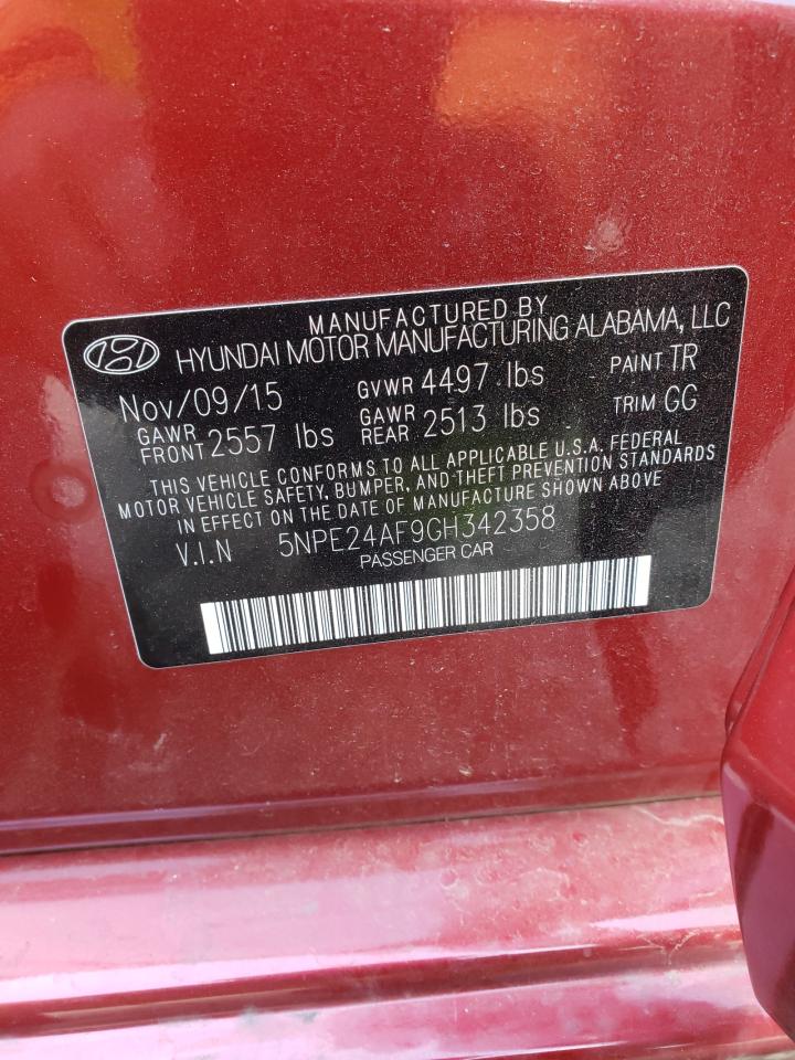 Photo 10 from auction – 2016 HYUNDAI SONATA SE with VIN 5NPE24AF9GH342358