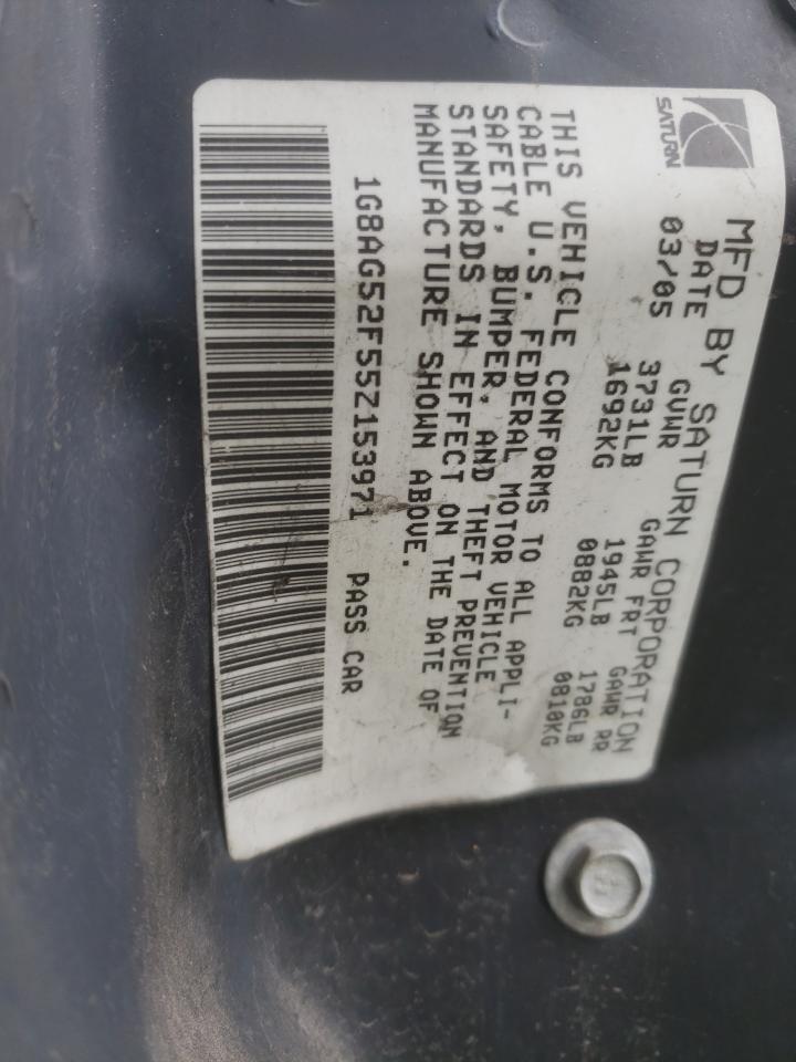 Photo 10 from auction – 2005 SATURN ION LEVEL with VIN 1G8AG52F55Z153971