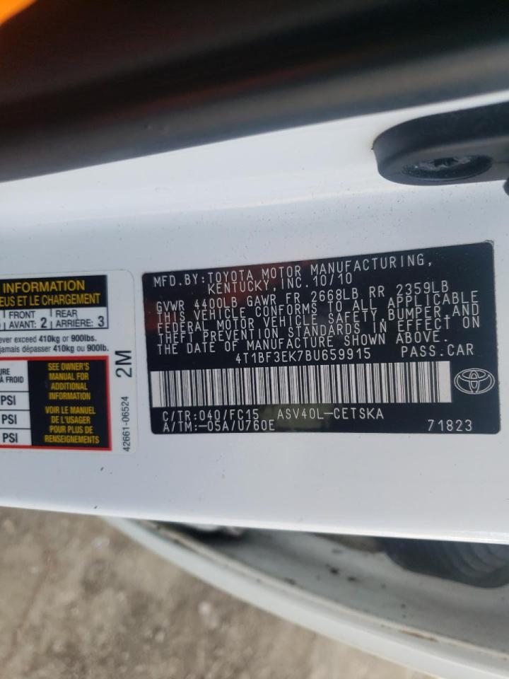 Foto 10 de la subasta – 2011 TOYOTA CAMRY BASE con VIN 4T1BF3EK7BU659915