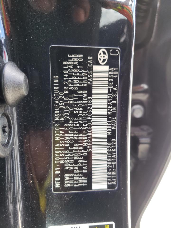 Photo 10 from auction – 2020 TOYOTA COROLLA SE with VIN 5YFP4RCE0LP052169