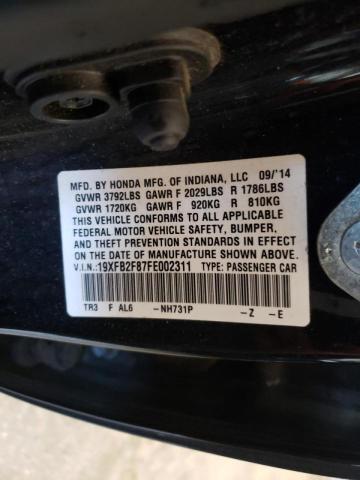 Photo 10 from auction – 2015 HONDA CIVIC EX with VIN 19XFB2F87FE002311