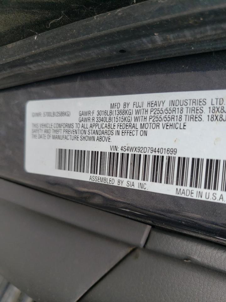 Photo 10 from auction – 2009 SUBARU TRIBECA LI with VIN 4S4WX92D794401699