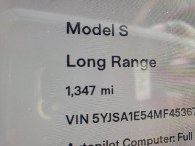 Photo 8 from auction – 2021 TESLA MODEL S with VIN 5YJSA1E54MF453674