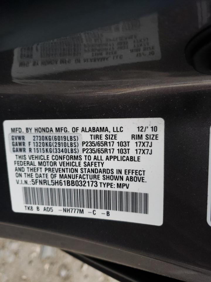 صورة رقم 10 من المزاد - 2011 HONDA ODYSSEY EX مع VIN 5FNRL5H61BB032173