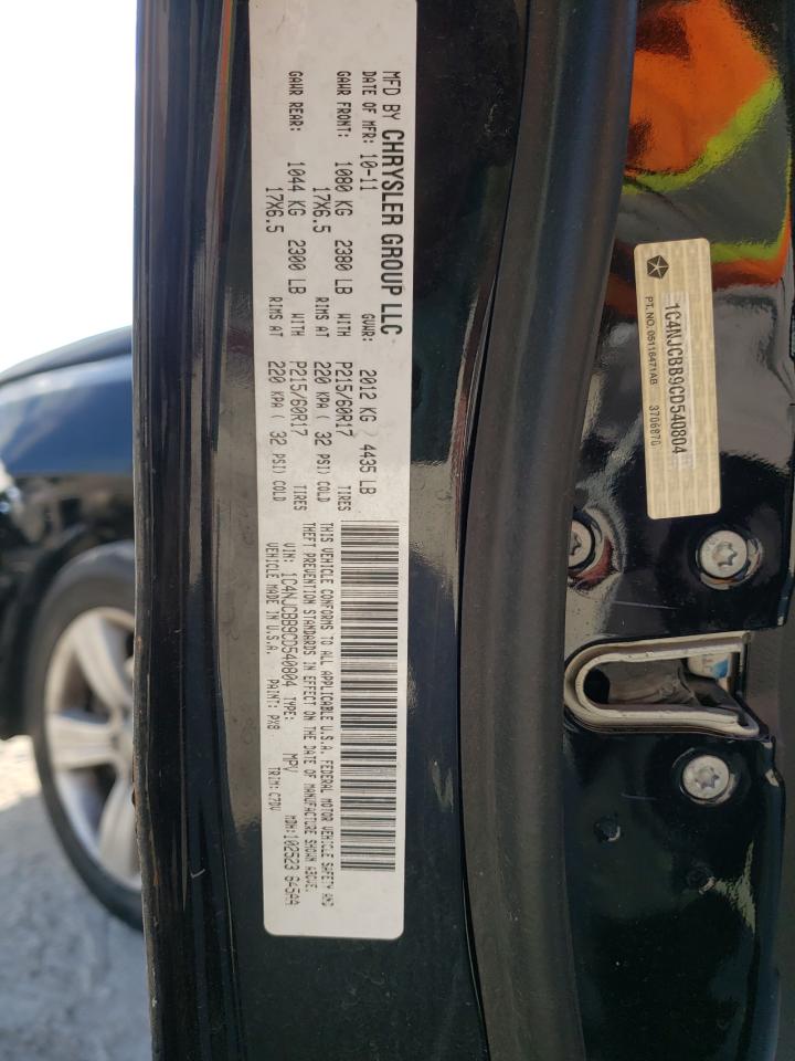 Photo 10 from auction – 2012 JEEP COMPASS SP with VIN 1C4NJCBB9CD540804