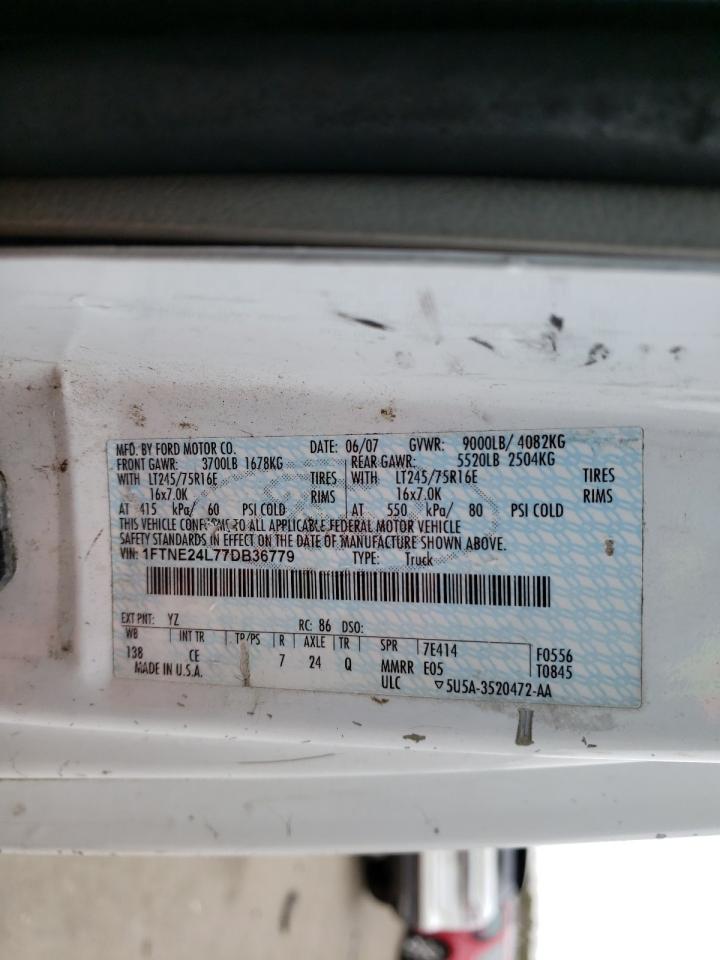 Photo 10 from auction – 2007 FORD E 250 with VIN 1FTNE24L77DB36779
