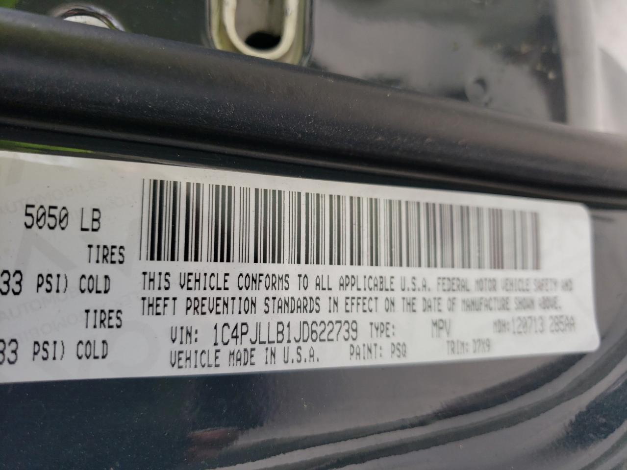 Photo 10 from auction – 2018 JEEP CHEROKEE L with VIN 1C4PJLLB1JD622739