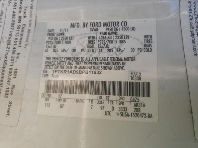 Photo 10 from auction – 2011 FORD RANGER with VIN 1FTKR1AD9BPB11632