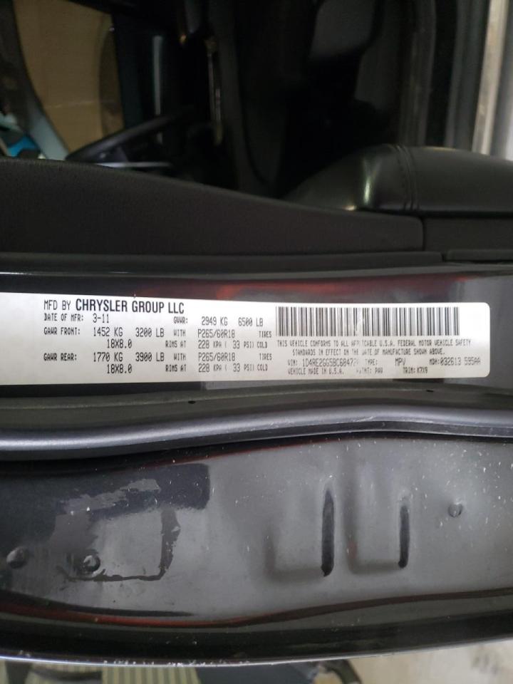 Photo 10 from auction – 2011 DODGE DURANGO EX with VIN 1D4RE2GG5BC684720