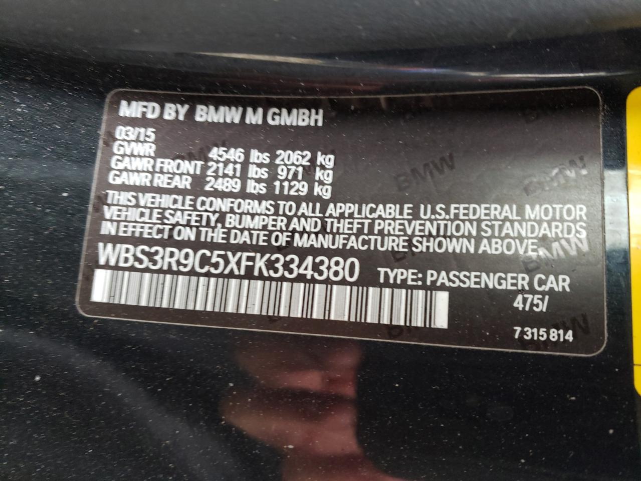 Photo 10 from auction – 2015 BMW M4 with VIN WBS3R9C5XFK334380