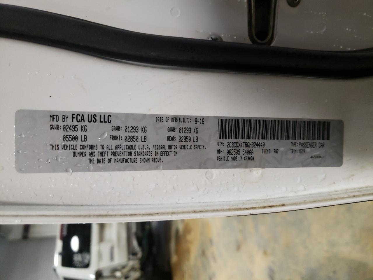 Photo 10 from auction – 2016 DODGE CHARGER PO with VIN 2C3CDXKT8GH324440