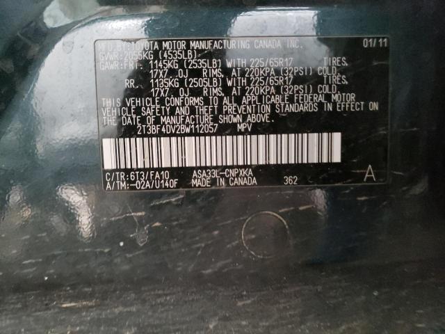Photo 10 from auction – 2011 TOYOTA RAV4 with VIN 2T3BF4DV2BW112057