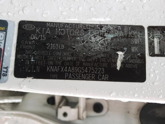 Photo 10 from auction – 2016 KIA FORTE EX with VIN KNAFX4A89G5475223