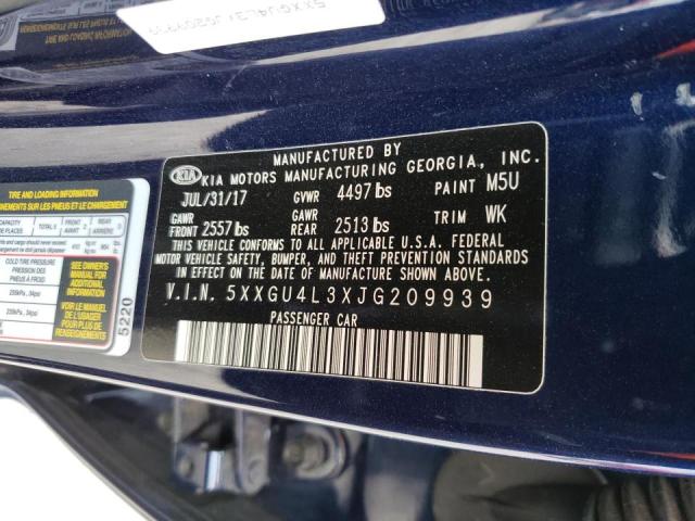 Photo 10 from auction – 2018 KIA OPTIMA EX with VIN 5XXGU4L3XJG209939