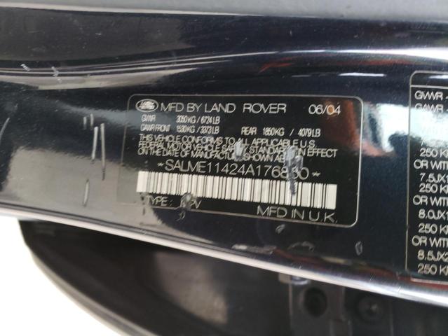 Photo 10 from auction – 2004 LAND ROVER RANGE ROVE with VIN SALME11424A176860