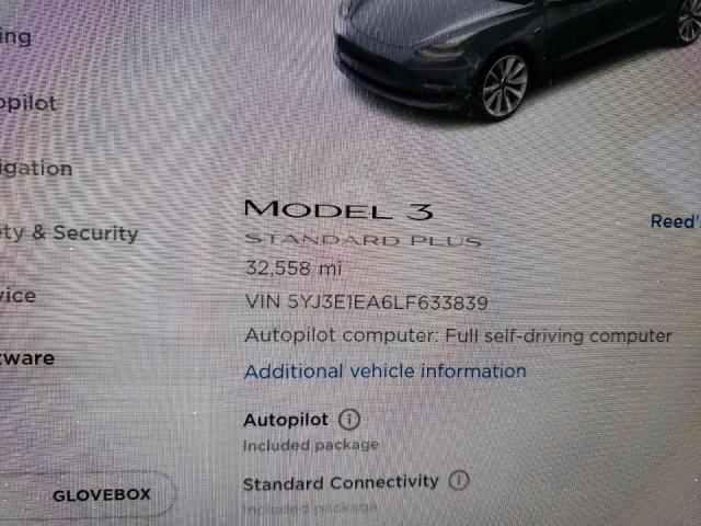 Photo 8 from auction – 2020 TESLA MODEL 3 with VIN 5YJ3E1EA6LF633839