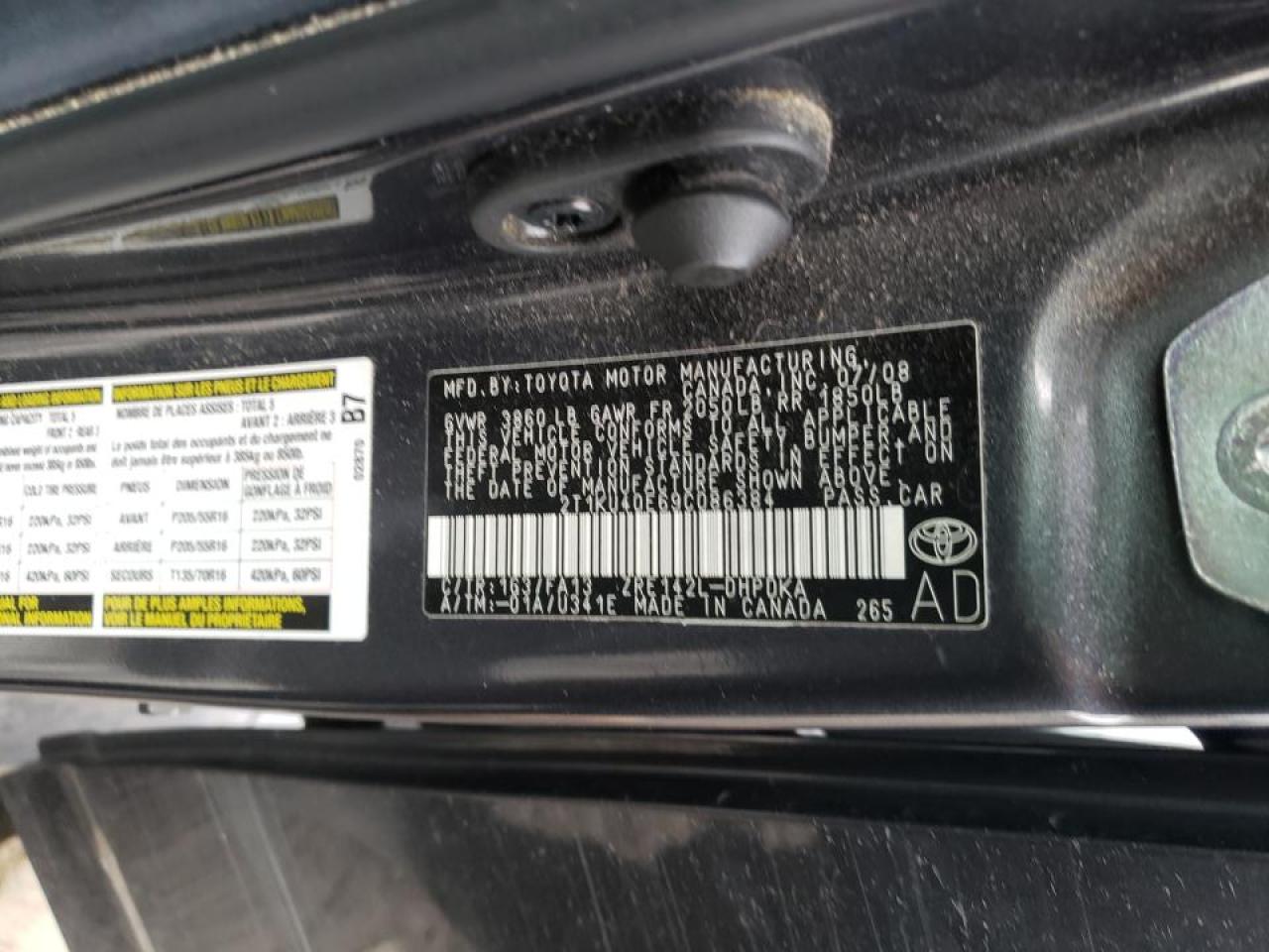Photo 10 from auction – 2009 TOYOTA MATRIX with VIN 2T1KU40E69C086384